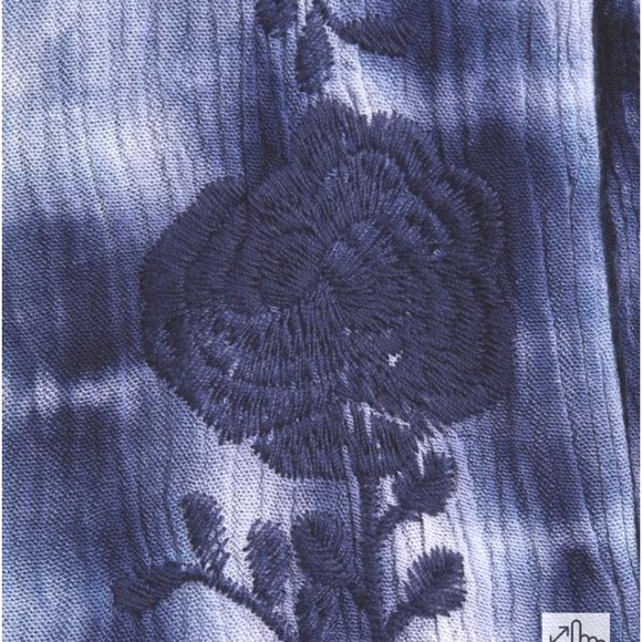 TORRID Blue Tie-Dye Tie Front Gauze Kaftan 1X/2X - Picture 5 of 14